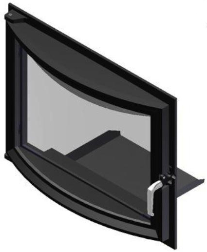 Панорамные дверцы для камина Kratki Amelia 607x750 мм